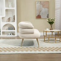 50" Small Loveseat Sofa, Mid Century Modern Velvet 2-Seat Couch Tufted Love Seat with Metal Frame and Tapered Golden Feet for Living Room, Bedroom, Apartment and Small Space, Beige