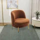 Modern Accent Chair Armchair, Sherpa Upholstered Barrel Chair with Golden Legs, 28.4"W Comfy Lounge Chair Single Sofa Armchair Club Chair for Living Room Bedroom Office Dorm Room, Camel