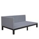 Twin Size Platform Bed Frame, Classic Linen Upholstered Daybed with L-shaped Headboard and Padded Seat Cushions for Kids Teens Adults Bedroom, Gray