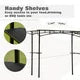 13' x 4.5' Outdoor Gazebo, Iron Double Tiered Grill Gazebo with Bar Counters and Extendable Shades for Garden, Patio, Backyard or Deck