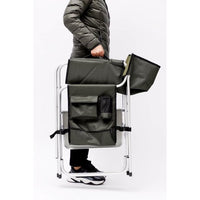 Outdoor Chair, Padded Folding Camping Chair with Side Table and Storage Pockets, Outdoor Folding Chair, Folding Lawn Chair, Lightweight Oversized Directors Chair, Green
