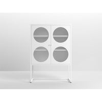 Sideboard Buffet Cabinet,47.2"H Storage Cabinet Kitchen Buffet,Stylish Metal Pantry Cabinet with 2 Mesh Doors,Accent Storage Cabinet with Adjustable Shelves for Office Dining Room Living Room,White