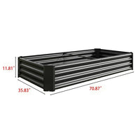 Raised Garden Bed Outdoor, 6×3×1FT Large Heavy Metal Raised Rectangle Planter Beds for Plants, Vegetables and Flowers, Raised Garden Boxes Steel Kit - Black