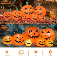7FT Long Halloween Inflatables Pumpkin, 7 Pumpkins Decoration with Build-in LEDs Blow Up Inflatables for Halloween Party Outdoor, Yard, Garden, Lawn Decorations