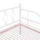 Twin Size Daybed with Trundle,Metal Daybed Frame with Slats Support,Dual-use Platform Bed for Child Teens Adults, No Box Spring Needed, Pink