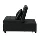 Black Sofa Bed Chair Bed, Convertible Couch Chair 4 in 1 Multi-Function Modern Folding Ottoman Leather Sleeper Bed with Adjustable Backrest and Pull Out Bed for Living Room Apartment Office