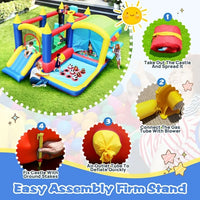 7 in 1 Inflatable Bounce House,Bouncy House with Ball Pit for Kids Indoor Outdoor Party Family Fun,Obstacles,Toddler Jump Bouncy Castle with Ball Pit for Birthday Party Gifts