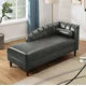 Chaise Lounge Indoor,Velvet Upholstered Chaise Lounge Chair with Armrest and One Pillow,Living Room Lounge Chair with Solid Wood Frame & Legs,Velvet Sofa Recliner Couch for Bedroom Office,Pewter