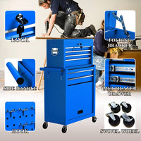 Rolling Tool Chest with Wheels and 8 Drawers, Detachable Large Toolbox Storage Cabinet with Lock,Locking Mechanic Tool Cart for Warehouse, Workshop,Garage