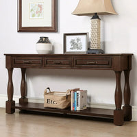 63" Wood Console Table,Entryway Table with 3 Drawers and Bottom Shelf,Extra-thick Sofa Table for Living Room Entryway Hallway Foyer,Espresso