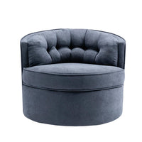 Modern Akili Swivel Accent Chair Barrel Chair, Comfy Tufted Back Fabric Leisure Chair for Bedroom, Living Room, Hotel, Grey