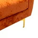 Convertible L-Shaped Sectional Sofa with Movable Ottoman, Upholstered Accent Sofa with 2 Pillows and Golden Metal Legs, Modular Sectional Couch Sets for Living Room Office Apartment, Orange