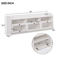 Modern TV Stand for TVs Up to 65",Elegant Media Console Table with Acrylic Board Door and Black Handles,Ample Storage Space Entertainment Center for Living Room,White