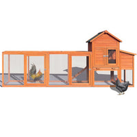 122＂Outdoor Poultry Cage ,Large Wooden Chicken Coop,Outdoor Hen House with Nest Box ,Weatherproof Coops for 6-8 Chickens