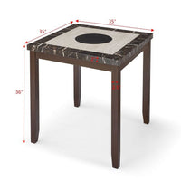 Dining Table Set for 5, Modern Kitchen Table and Chairs Set, Faux Marble Tabletop and 4 PU Leather Upholstered Chairs Dining Set for Living Room, Kitchen, Dining, Compact Space - (Table + 4 PU Chairs)