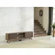 TV Stand, Mid Century Modern TV cabinet 2 Sliding Door Cabinet 2 Shelves 67 inch TV Unit, hold up to 65" televisions (Walnut)