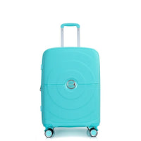 3-Piece PP Luggage Sets(20/24/28in), Expandable Lightweight Hardshell Suitcase with TSA Lock, Divider and Interior Organizer, 360° Double Spinner Wheels, Lake Blue