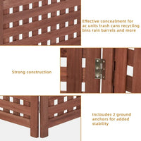 Air Conditioner Fence Panels Outdoor,Privacy Screen Trash Can Enclosure,Cedar Privacy Fence 3 Panels to Hide AC & Trash Enclosure,32"W x 38"H