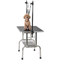 Pet Grooming Table with Clamp and Height Adjustment, Folding Dog Grooming Table, 36"LX 24"WX 64"H, Black