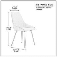 Modern Dining Chairs Set of 2, Upholstered Side Chairs, Adjustable Kitchen Chairs, Accent Chair with Soft Seat Backrest and Metal Legs, for Living Room Kitchen Bedroom Cafe, Gray