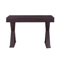 Writing Computer Desk, 48 inch Modern Study Table, Makeup Vanity Wooden Console Table with Storage Drawers & Strong X Legs(Espresso)