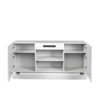 66.9" LED TV Stand with Bluetooth Speaker, Entertainment Center with 2-Door Storage Cabinets and Open Shelves, Media Console Table suit for up to 65 Inch TVs,for Living Room Bedroom Office
