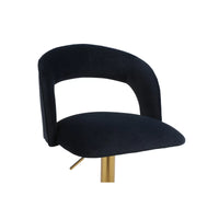 Bar Stool Set of 2, Velvet Swivel Bar Stools, Adjustable Counter Height Swivel Barstools with Back and Gold Base for Kitchen Island Pub Dining Room, 20.1"W×19.7"D×34.6"~42.9"H, Black
