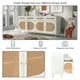 Boho Style TV Stand with Rattan Door for TVs up to 65", Woven Console Table with Adjustable Shelves and 4 Drawers, Storage Cabinet with Gold Metal Legs, Storage Sideboard Cabinet for Living Room,White