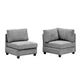 Modern Convertible L Shape Sectional Sofa,Corduroy Fabric Comfortable Sectional Couch,Multi-person Combination Sofa for Living Room,Home,Apartment,Dark Gray
