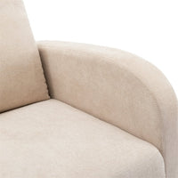 Rocking Chair with Oversized Wing Back,Extra Wide Rocking Loveseat,Mid Century Upholstered Glider Chair,Armchair for Living Room,Apartment,Weight Capacity 300 LBS,Beige