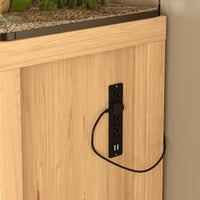 TRIPLE TREE 55-75 Gallon Aquarium Stand With Charging Station, Farmhouse Fish Tank Stand, Reptile Tank Stand Terrarium Stand with Drawer and Cabinet Storage, Sturdy Heavy Duty 53.5"×19.7" Tabletop - White