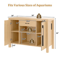 TRIPLE TREE 55-75 Gallon Aquarium Stand With Charging Station, Farmhouse Fish Tank Stand, Reptile Tank Stand Terrarium Stand with Drawer and Cabinet Storage, Sturdy Heavy Duty 53.5"×19.7" Tabletop - White