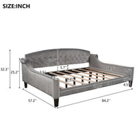Full Size Daybed with Button Tufted Decoration, Gray