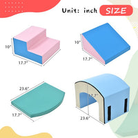 Soft Foam Playset, Safe Soft Zone Single-Tunnel Foam Climber for Kids, Lightweight Active Play Structure with Slide Stairs and Ramp for Beginner Toddlers Climb and Crawl, Indoor & Outdoor Toys