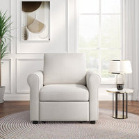 3-in-1 Sofa Bed Chair, Convertible Sleeper Chair Bed,Adjust Backrest Into a Sofa,Lounger Chair,Single Bed,Modern Chair Bed Sleeper for Adults,Beige