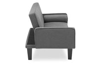 71.6inch Convertible Sleeper Sofa, Cotton Fabric Futon Sofa Bed with Adjustable Backrest, Modern Upholstered Reclining Couch for Living Room Bedroom, 600LBS Weight Capacity, Dark Gray