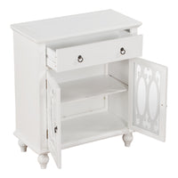 INCLAKE 31.5" Wood Accent Buffet Sideboard, Storage Cabinet with Doors and Adjustable Shelf, Modern Sideboard Buffet Cabinet for Entryway Kitchen Dining Room, Console Table with Drawers, White