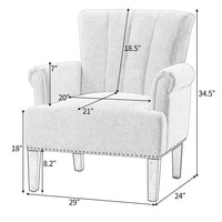 Accent Recliner Sofa Chairs for Living Room, Rivet Tufted Polyester Armchair for Elders Adults, Navy Blue 29x24x34.5inch
