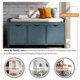 Storage Bench, Shoe Bench with Removale Cushion and 3 Flip Lock Storage Cubbies, for Entryway Living Room, Antique Navy