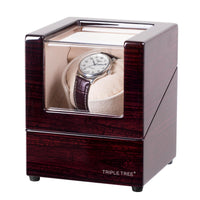 Single Wooden Watch Winder, Brown Wooden Pattern