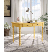 Console Table Home Office Desk with 2 Drawers,39 inch Vanity Desk with Glossy Desktop Makeup Dressing Table Modern Writing Computer Laptop Desk for Living Room Office Apartment, Yellow