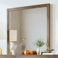 Hanging Wall Mirror,Square Wood Framed Mirror,Vanity Mirror Bathroom Mirror,Rustic Decorative Rectangle Wall Mirror for the Bathroom Living Room Bedroom Hallway,35.9"LX35.9"WX0.78"H,Walnut