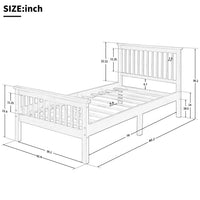 Espresso Platform Bed Frame with Headboard and Footboard, Wood Slats Support, 80.2”L x 42.9”W x 36.2”H