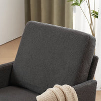 Modern Teddy Accent Chair, Living Room Chair, Club Chair Upholstered Tufted Decorative Reading Chair, Corner Side Chair, Vanity Chair for Bedroom, Living Room (Dark Gray)