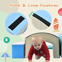 Soft Foam Playset, Safe Soft Zone Single-Tunnel Foam Climber for Kids, Lightweight Active Play Structure with Slide Stairs and Ramp for Beginner Toddlers Climb and Crawl, Indoor & Outdoor Toys