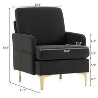 Modern Teddy Accent Chair, Living Room Chair, Club Chair Upholstered Tufted Decorative Reading Chair, Corner Side Chair, Vanity Chair for Bedroom, Living Room (Dark Gray)