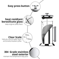TRIPLETREE French 34 Oz  Press Coffee Maker