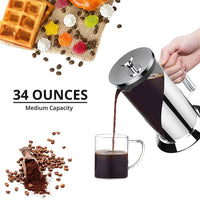TRIPLETREE French 34 Oz  Press Coffee Maker