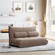 Foldable Floor Sofa with 2 Pillows, 5 Angles Adjustable, Futon Sofa Bed with Metal Frame and Ergonomic Curved Backrest