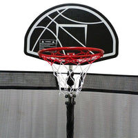 16FT Trampoline with Basketball Hoop, Recreational Trampolines with Ladder, Shoe Bag and Galvanized Anti-Rust Coating, Built-in Zipper Trampoline Round Outdoor Trampoline for Family, Blue